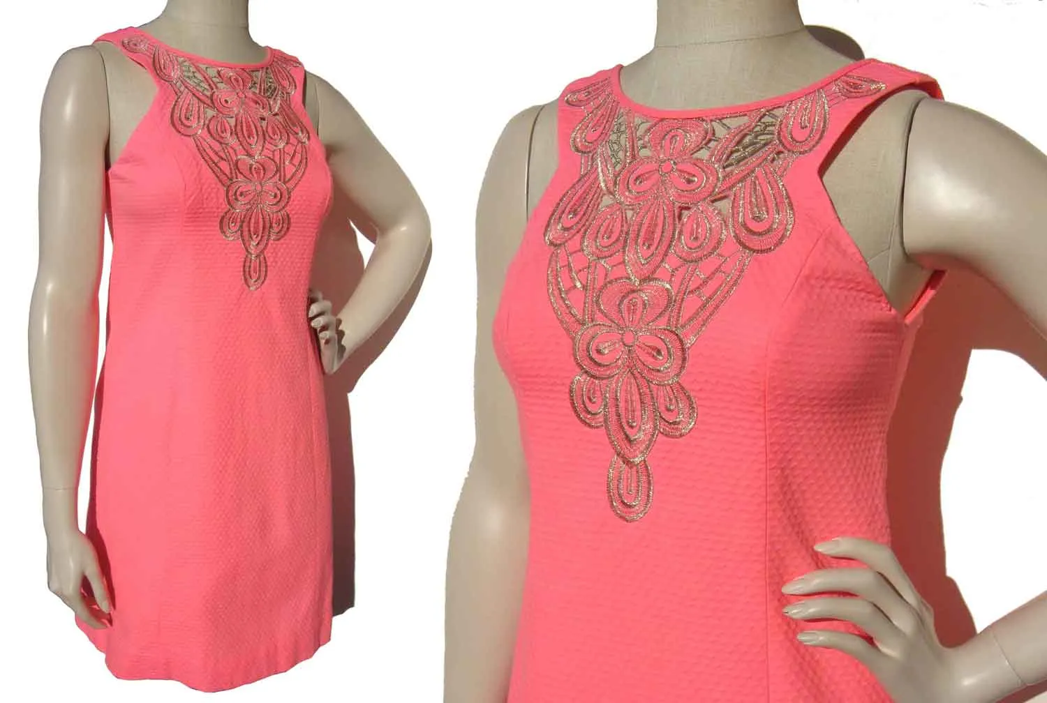 Lilly Pulitzer Pink Mini Dress Cotton Pique S