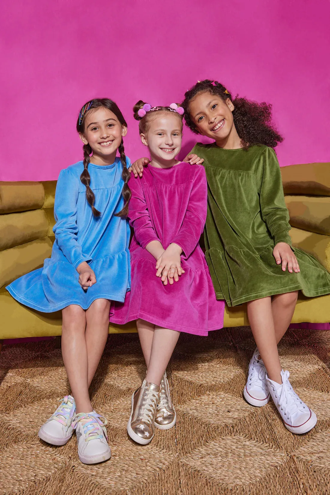 Lisle Dress- Magenta Velour
