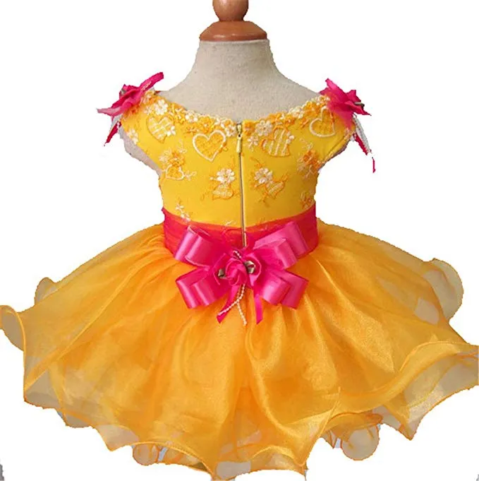 Little Baby/Kids Yellow Natural Baby Doll Pageant Dress