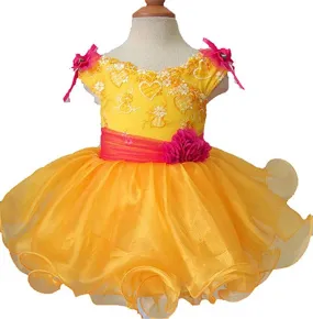 Little Baby/Kids Yellow Natural Baby Doll Pageant Dress