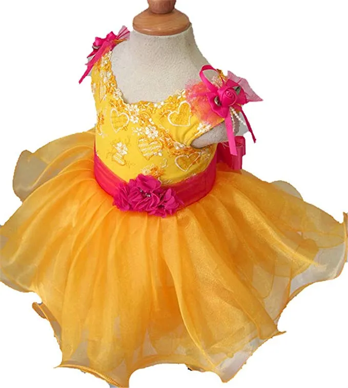 Little Baby/Kids Yellow Natural Baby Doll Pageant Dress