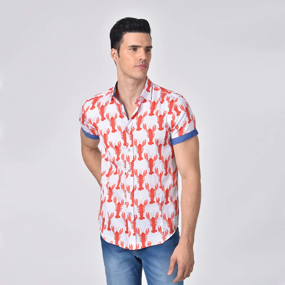 Lobster Print Short Sleeve Shirt