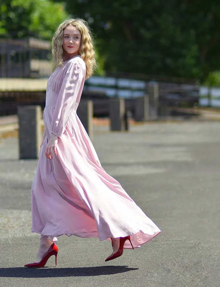 Long Sleeve Silk Dress