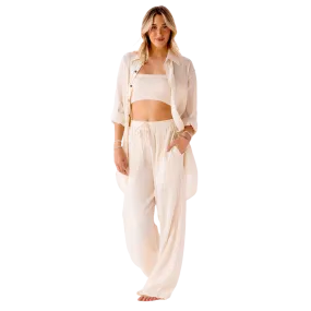 Lotus and Luna Wide Leg Cabana Pants - Cream