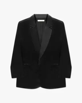Lux Seiden Ein-Knopf Blazer von Silk95