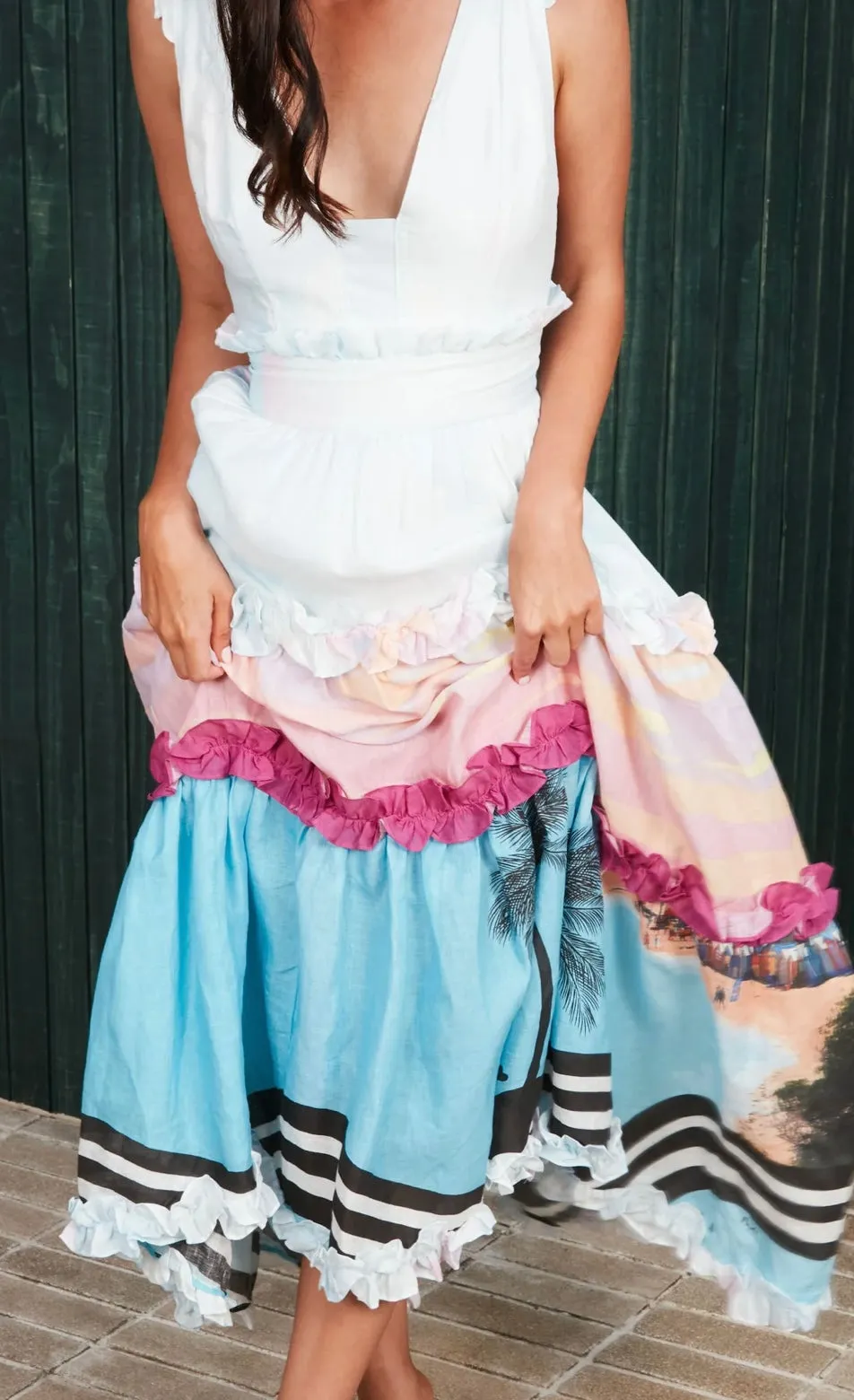 Mackenzie Mode - Linen Ruffle Dress - Beach
