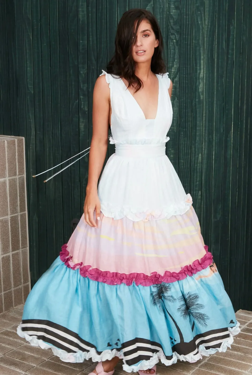 Mackenzie Mode - Linen Ruffle Dress - Beach