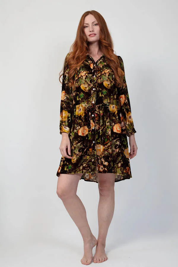 Maeve Briar Rose Rust Brown Velvet Dress