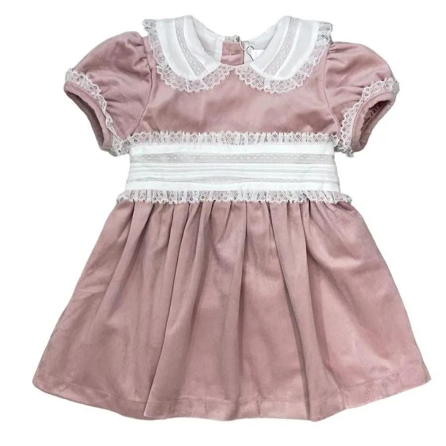 Mauve Velvet Dress W/ Lace