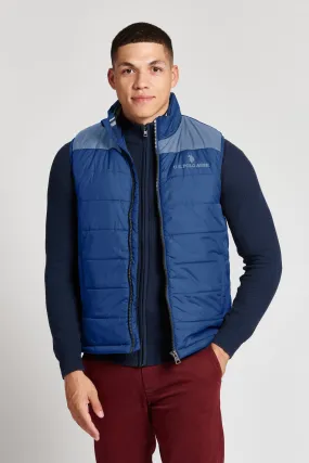 Mens Block Gilet in Estate Blue