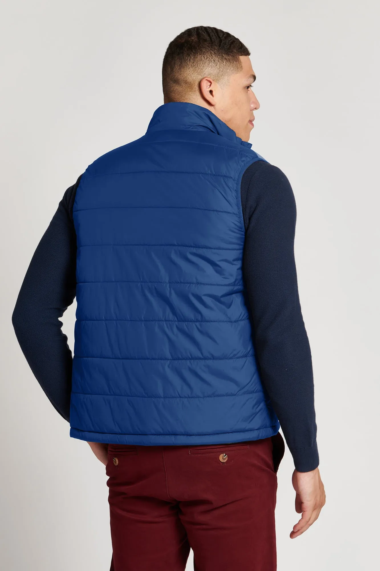 Mens Block Gilet in Estate Blue