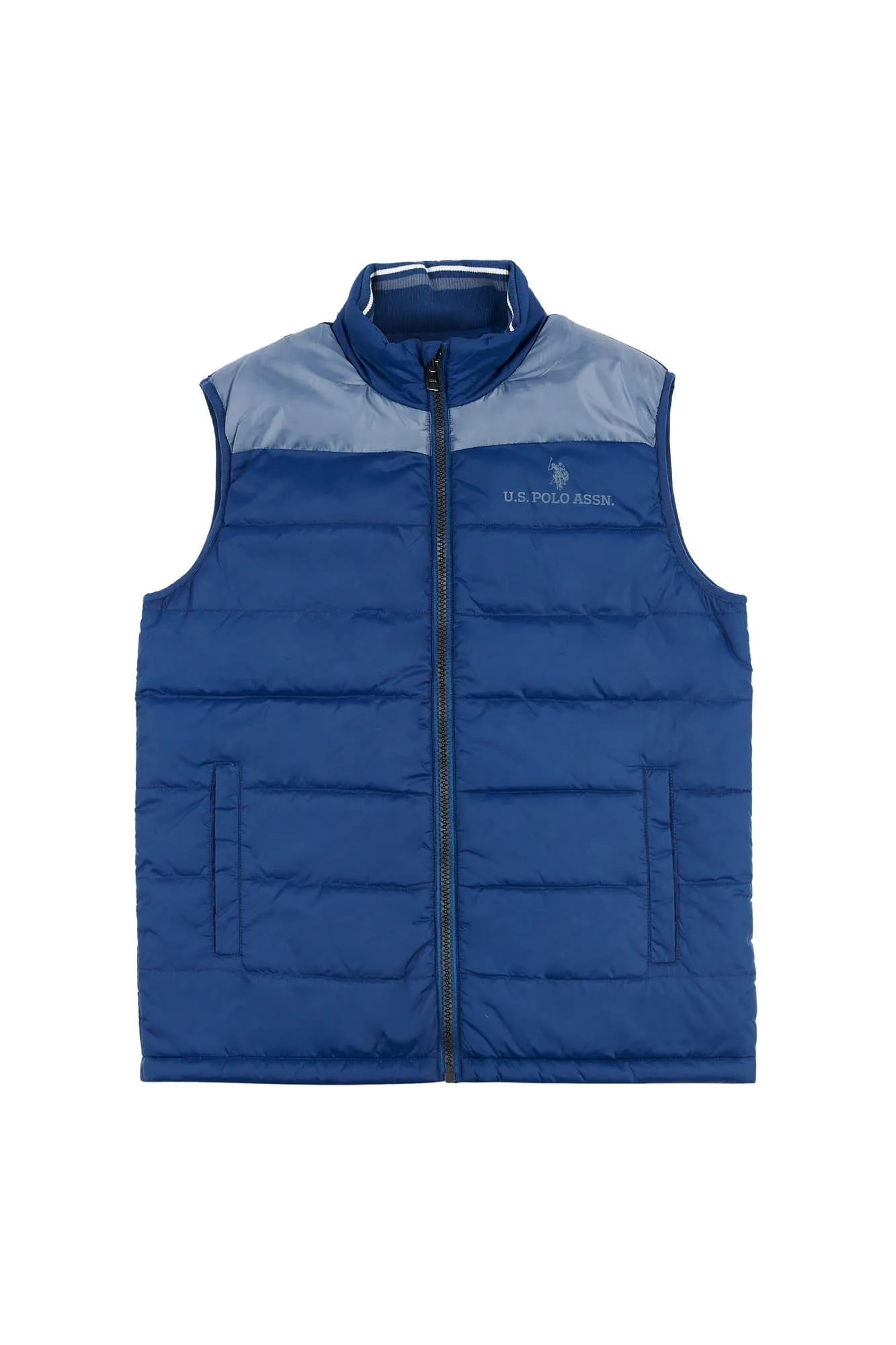 Mens Block Gilet in Estate Blue