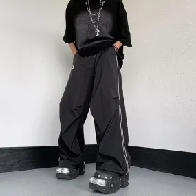 Men's Sports Pants Baggy Parachute Summer Quick Dry Cargo Pants Y2K Joggers Track Black Wide Leg Pants Techwear Trousers Men