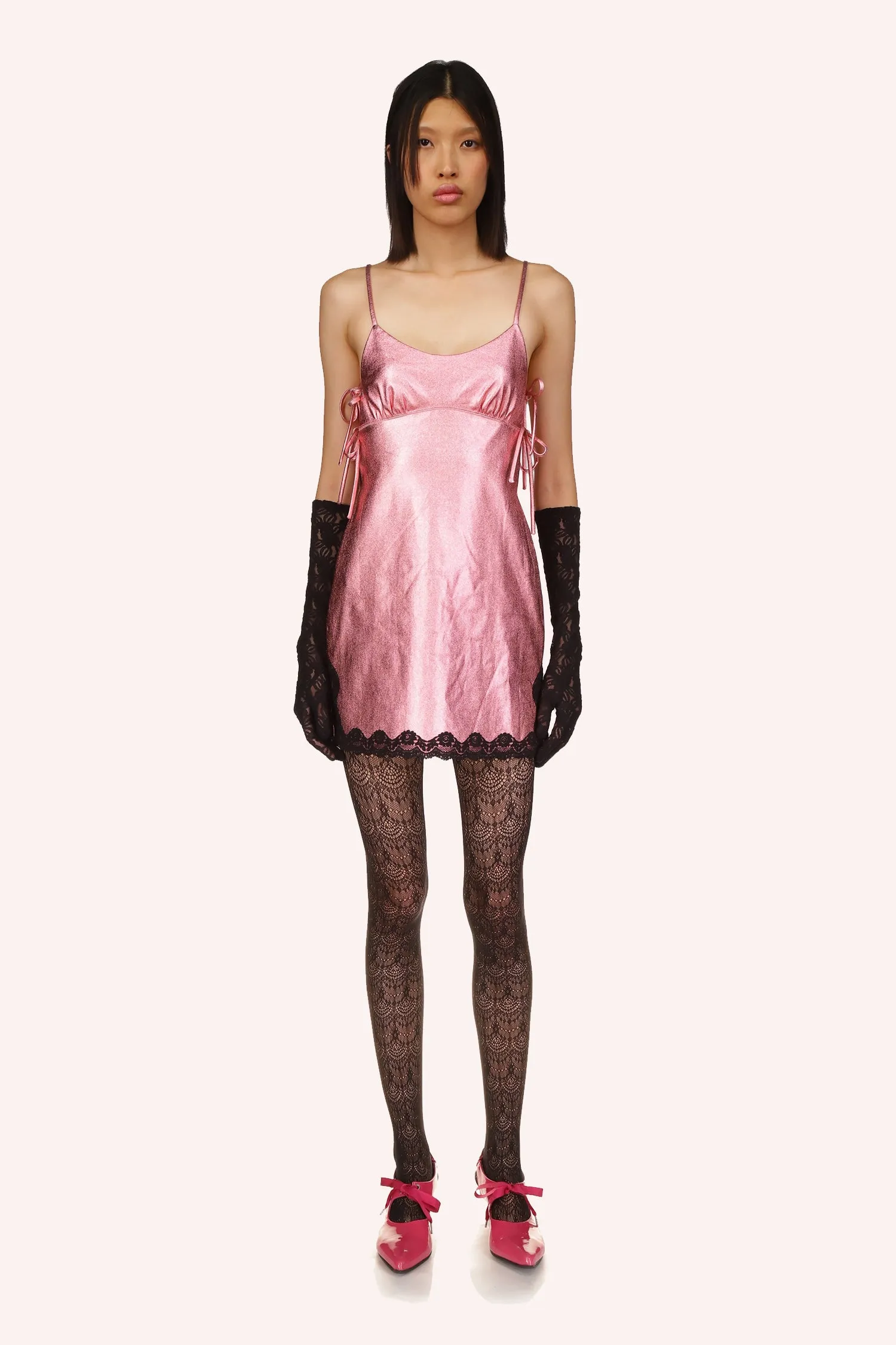 Metallic Faux Leather Mini Dress