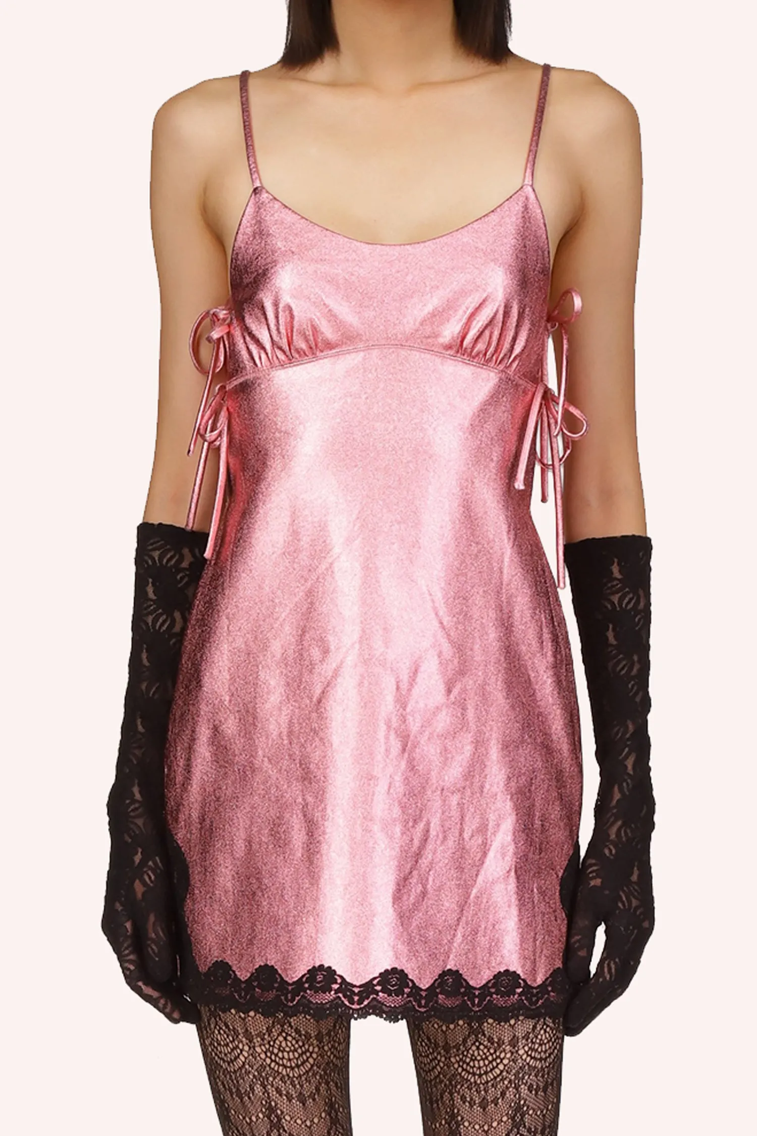 Metallic Faux Leather Mini Dress