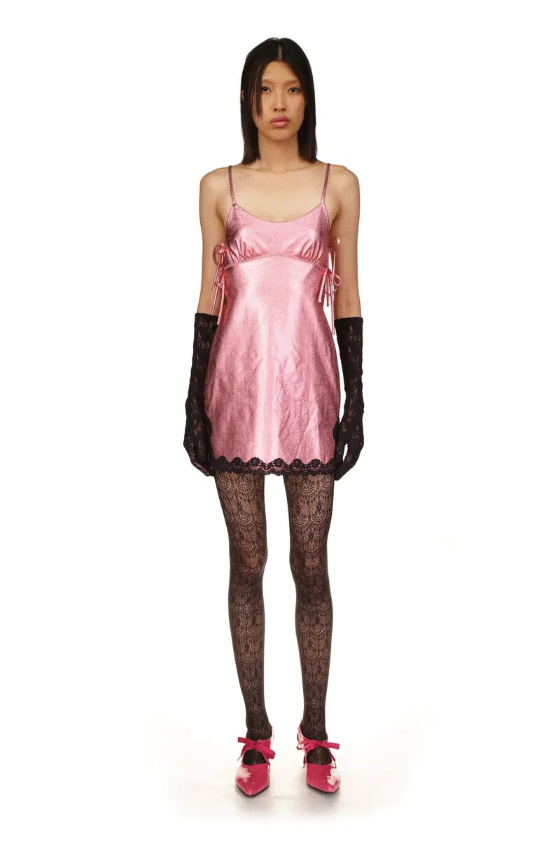Metallic Faux Leather Mini Dress