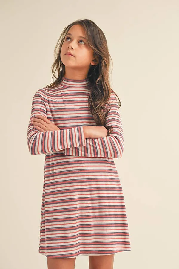 Mock Neck Swing Dress