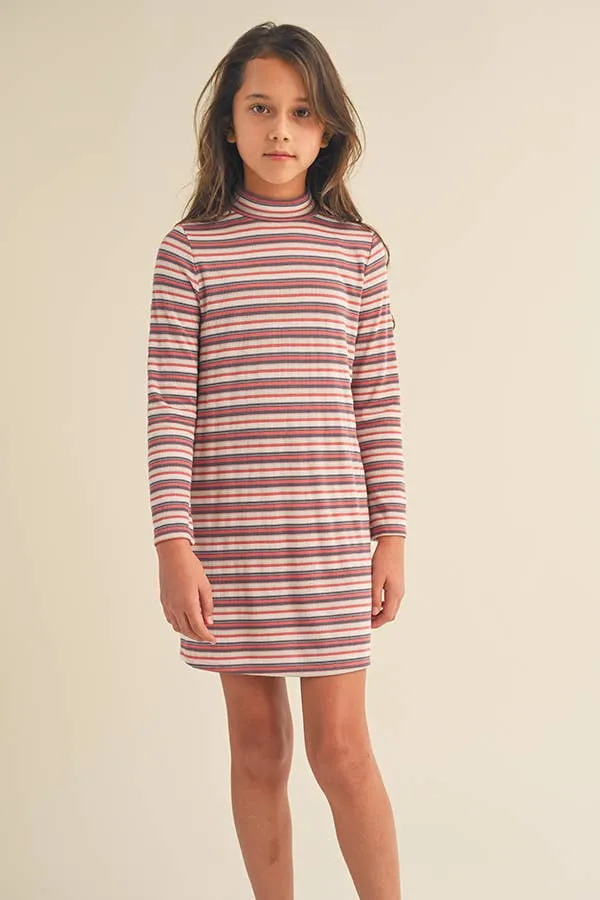 Mock Neck Swing Dress