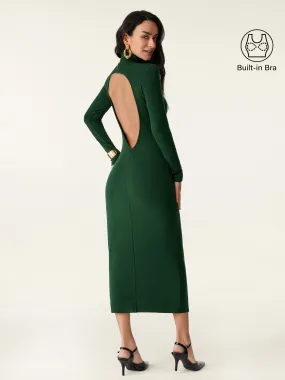 Mockneck Open-Back Bandless Brami Dress