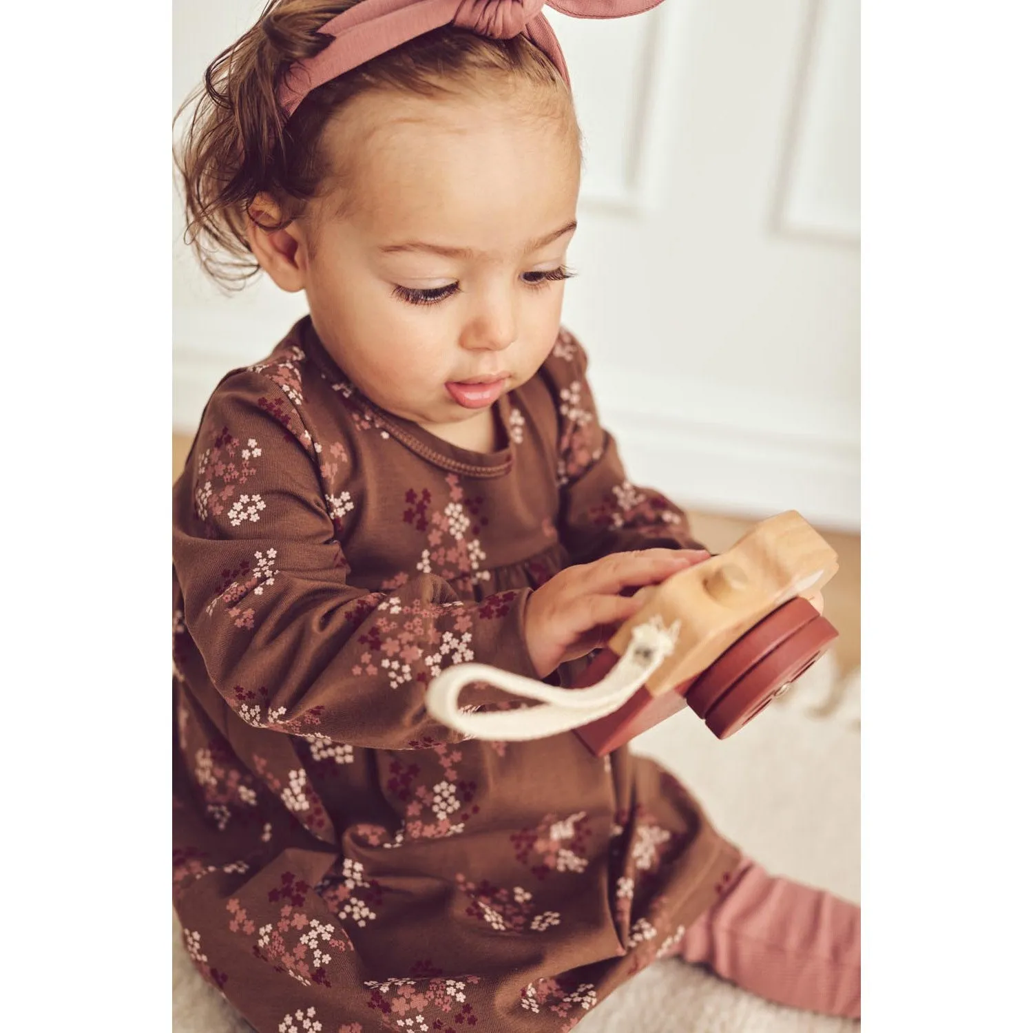 Müsli Bark/ Cabernet/ Nightingale Flora Dress Bodysuit Ls