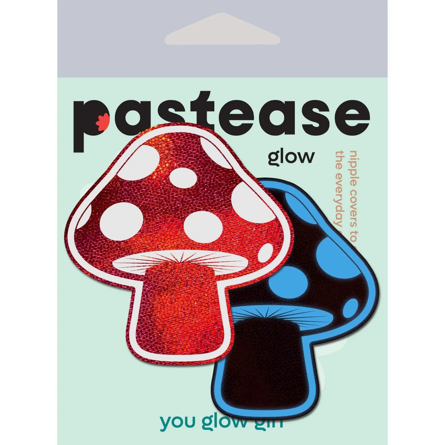 Mushroom Glow in the Dark Red and White Nipple Pasties