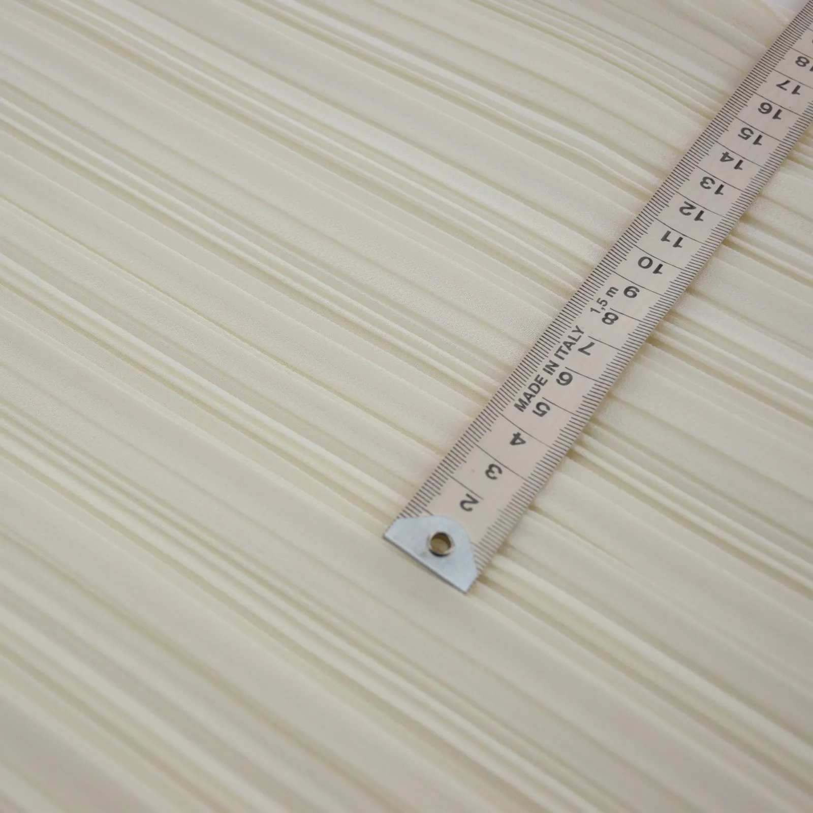 Mushroom Pleated Ivory Polyester Pebble Georgette - Bridal