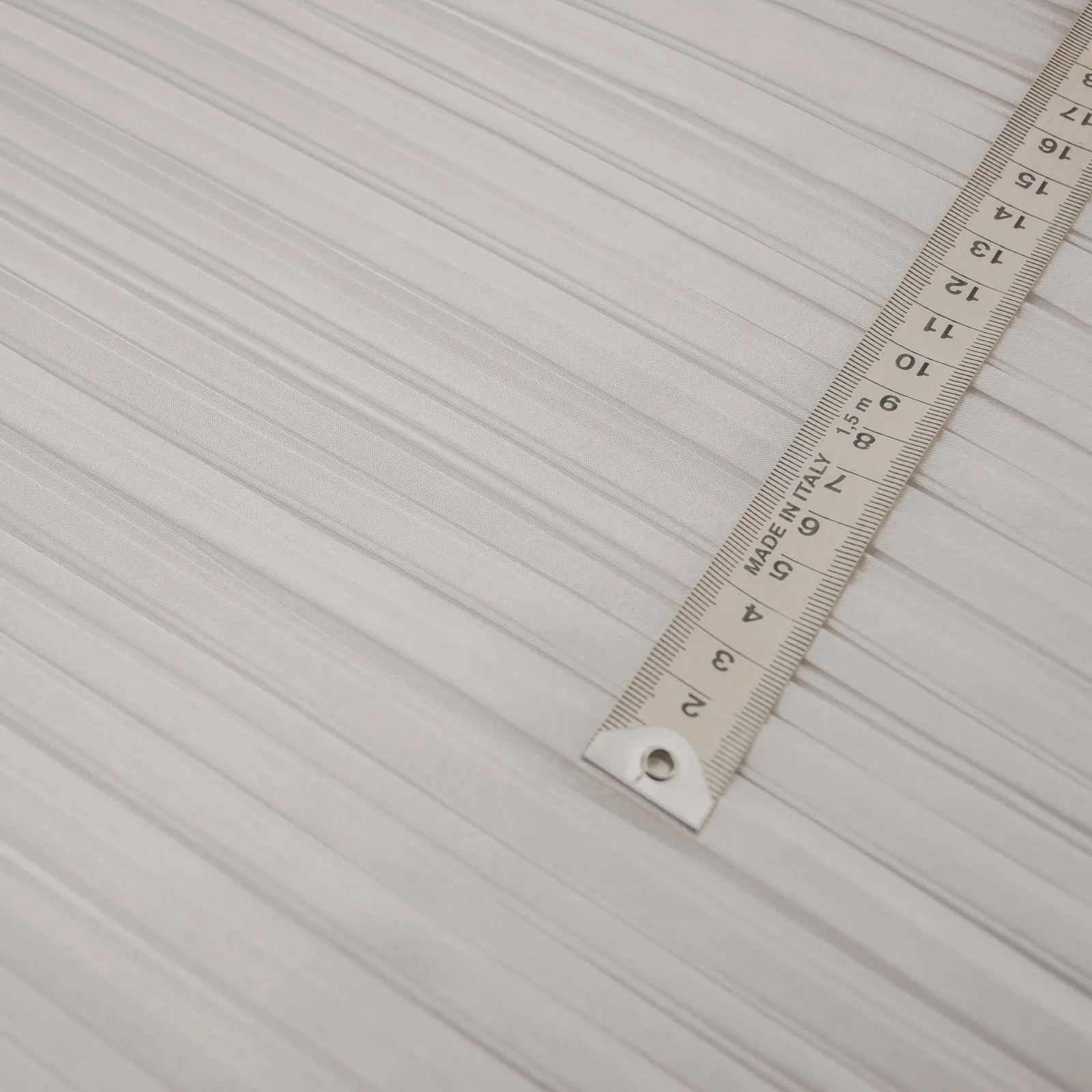 Mushroom Pleated White Polyester Hi Multi Chiffon - Bridal