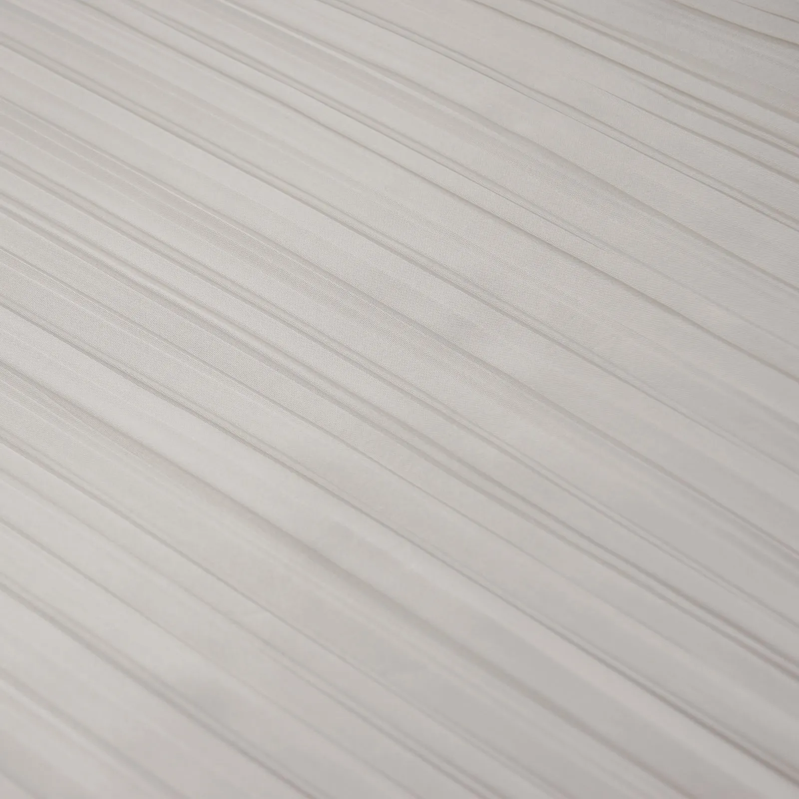 Mushroom Pleated White Polyester Hi Multi Chiffon - Bridal