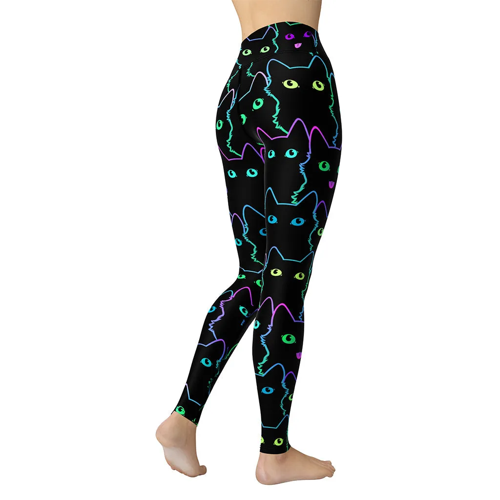 Mystic Halloween Cats Yoga Leggings