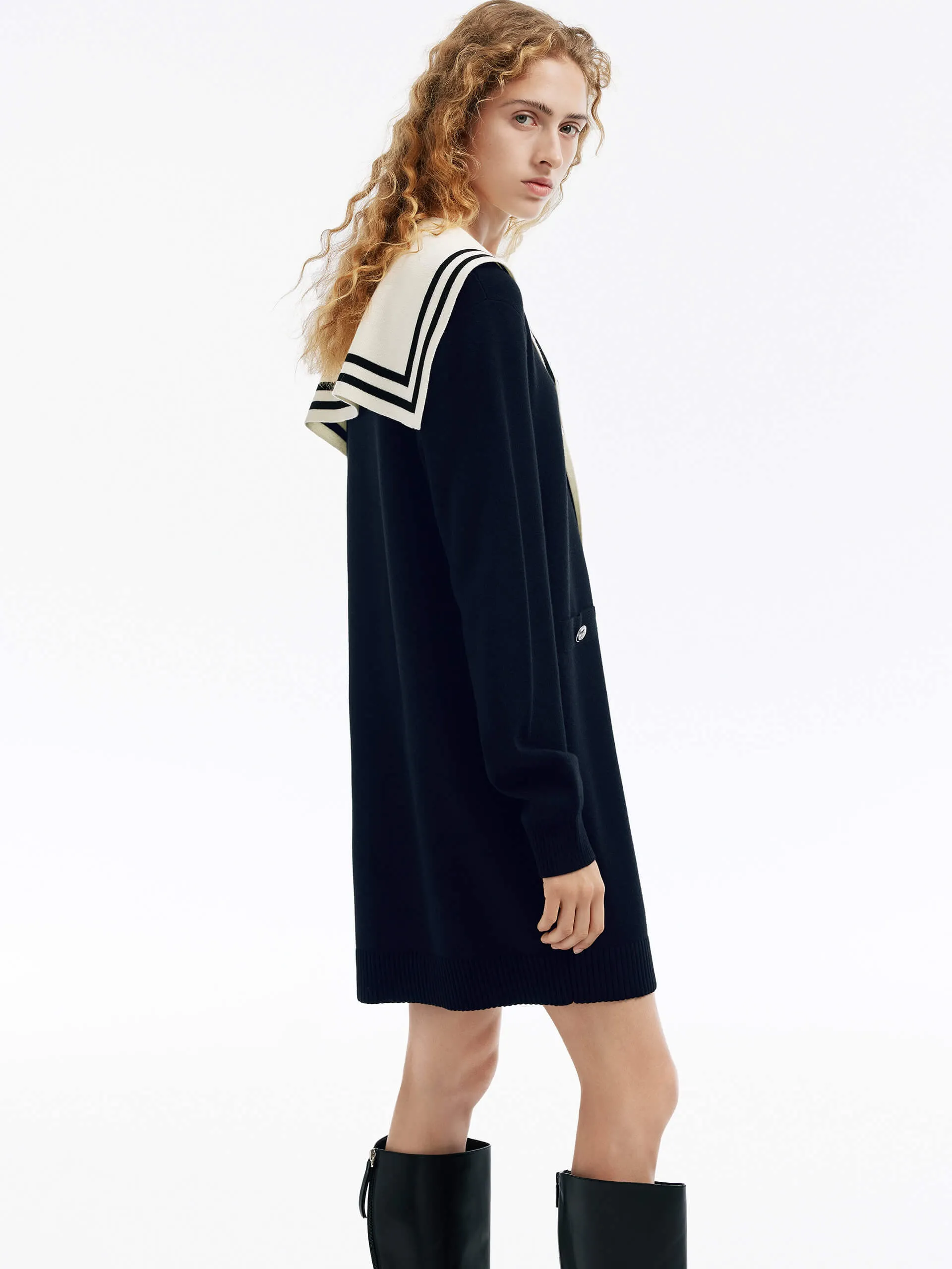 Navy Collar Mini Dress