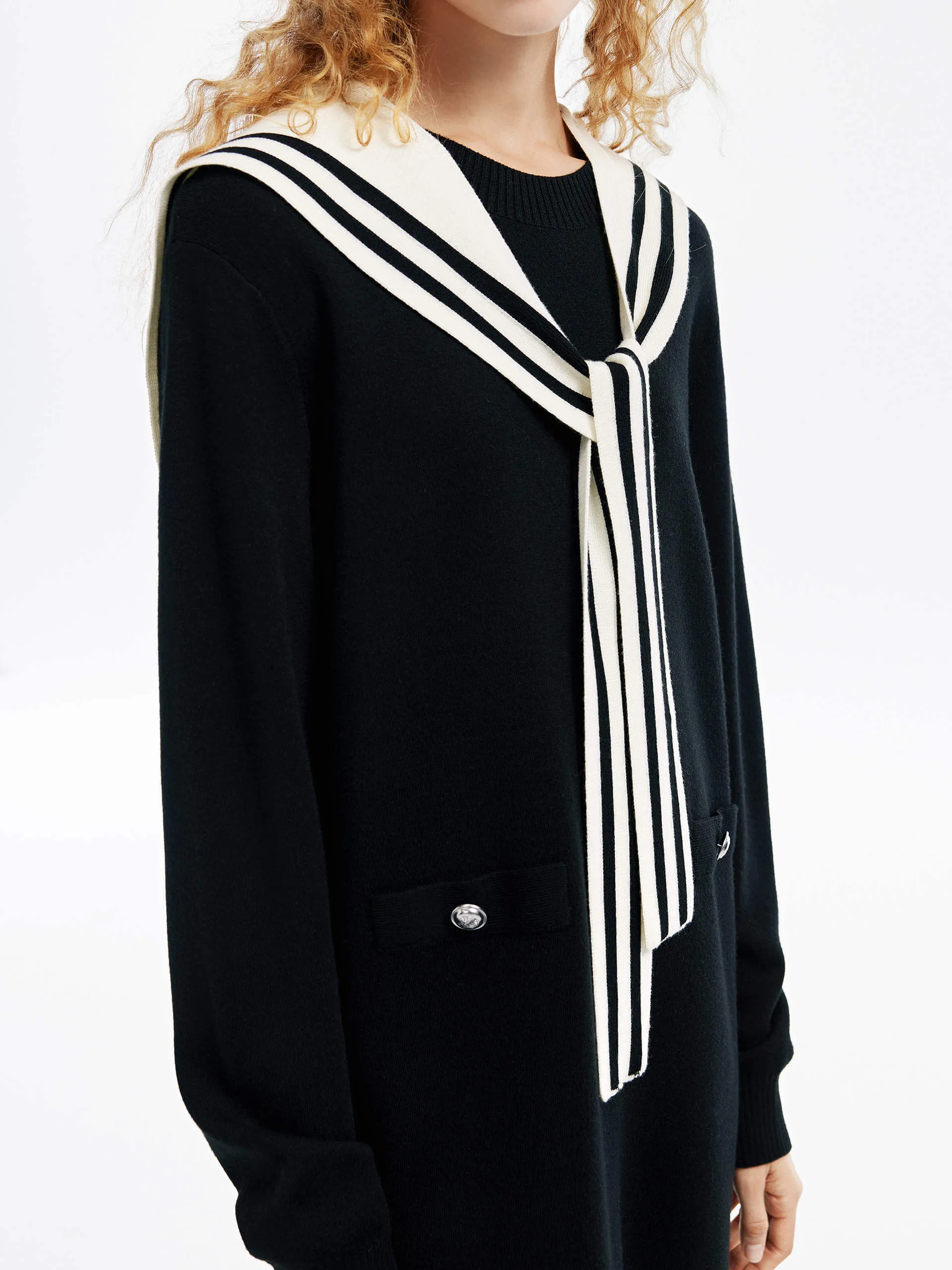 Navy Collar Mini Dress