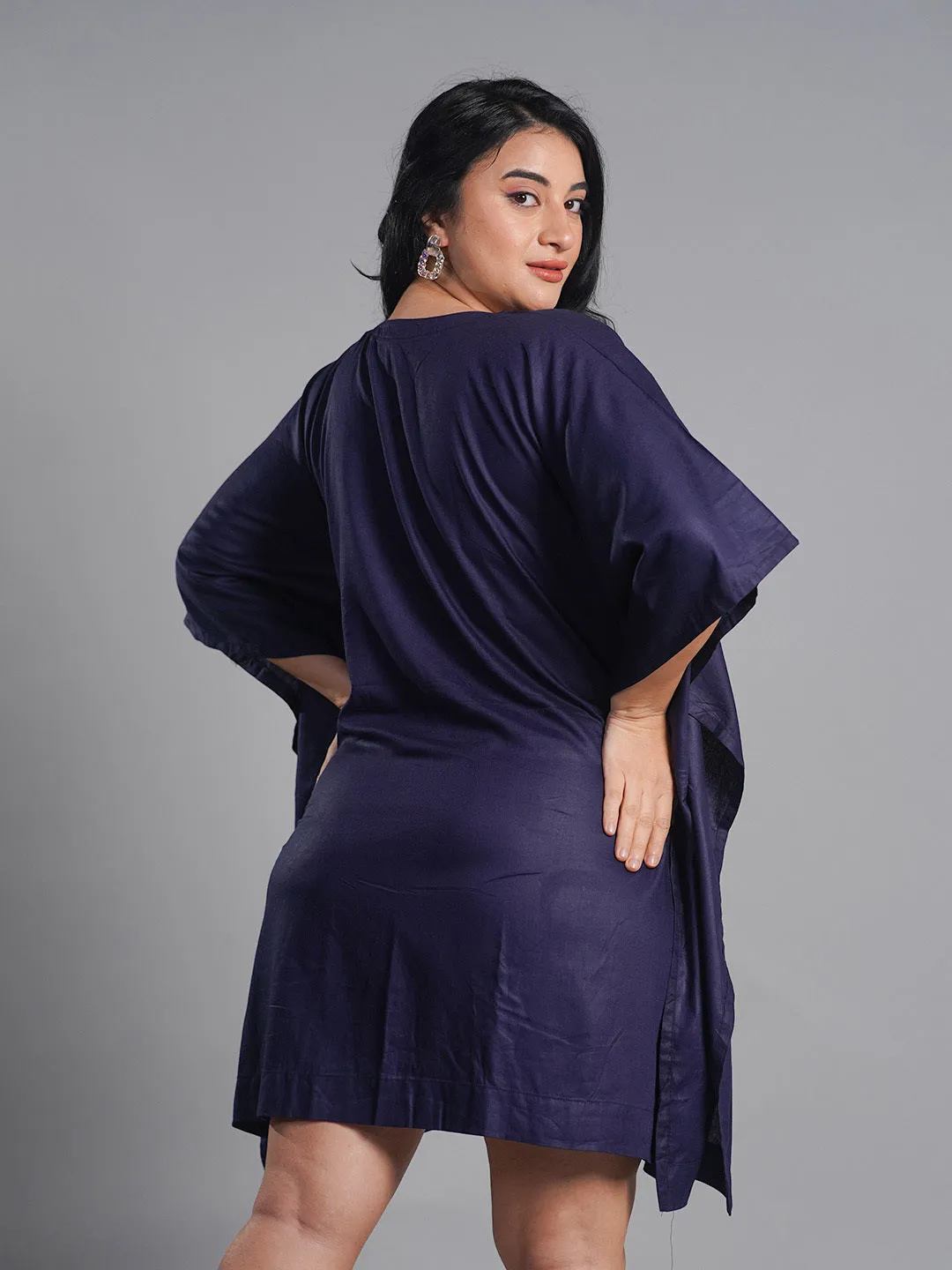 Navy Kaftan Nightdress - NightFlower