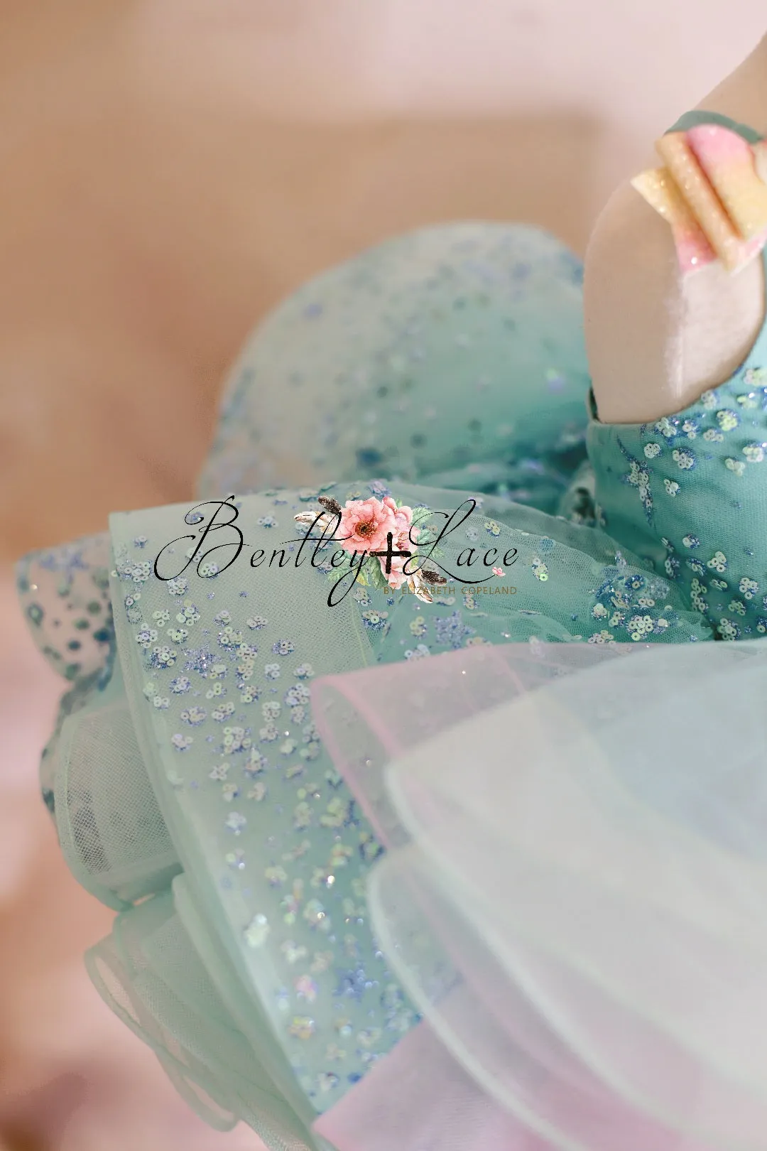 New Sherbet  "Starry eyes" Rainbow Cascade Petal Length Dress (4 Year - Petite 5 Year)