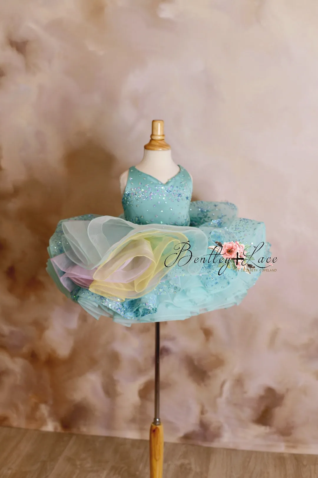 New Sherbet  "Starry eyes" Rainbow Cascade Petal Length Dress (4 Year - Petite 5 Year)