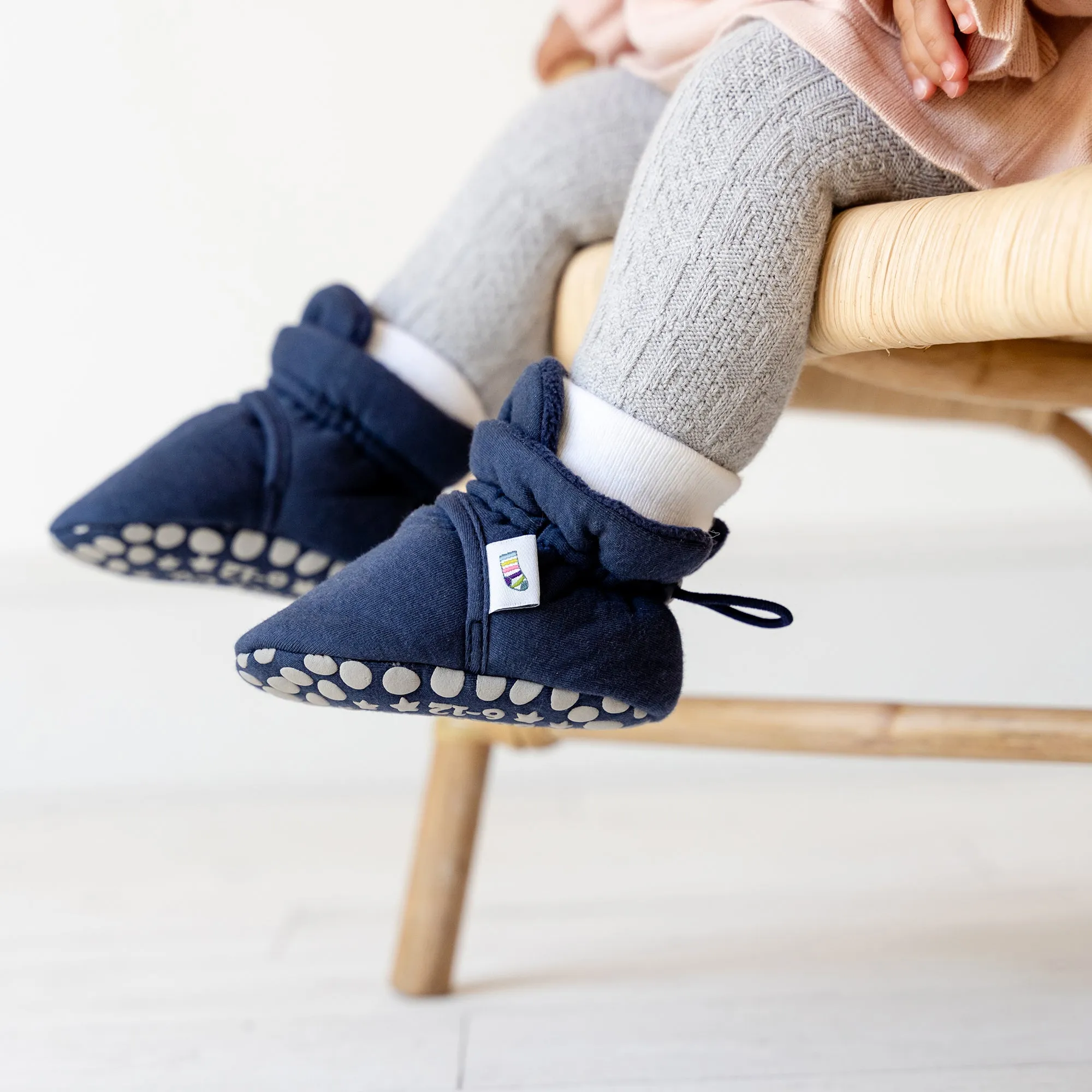 Non-Slip, Stay-on Bootie Bundle   Stay-on Socks   Cable Knit Leggings - Navy