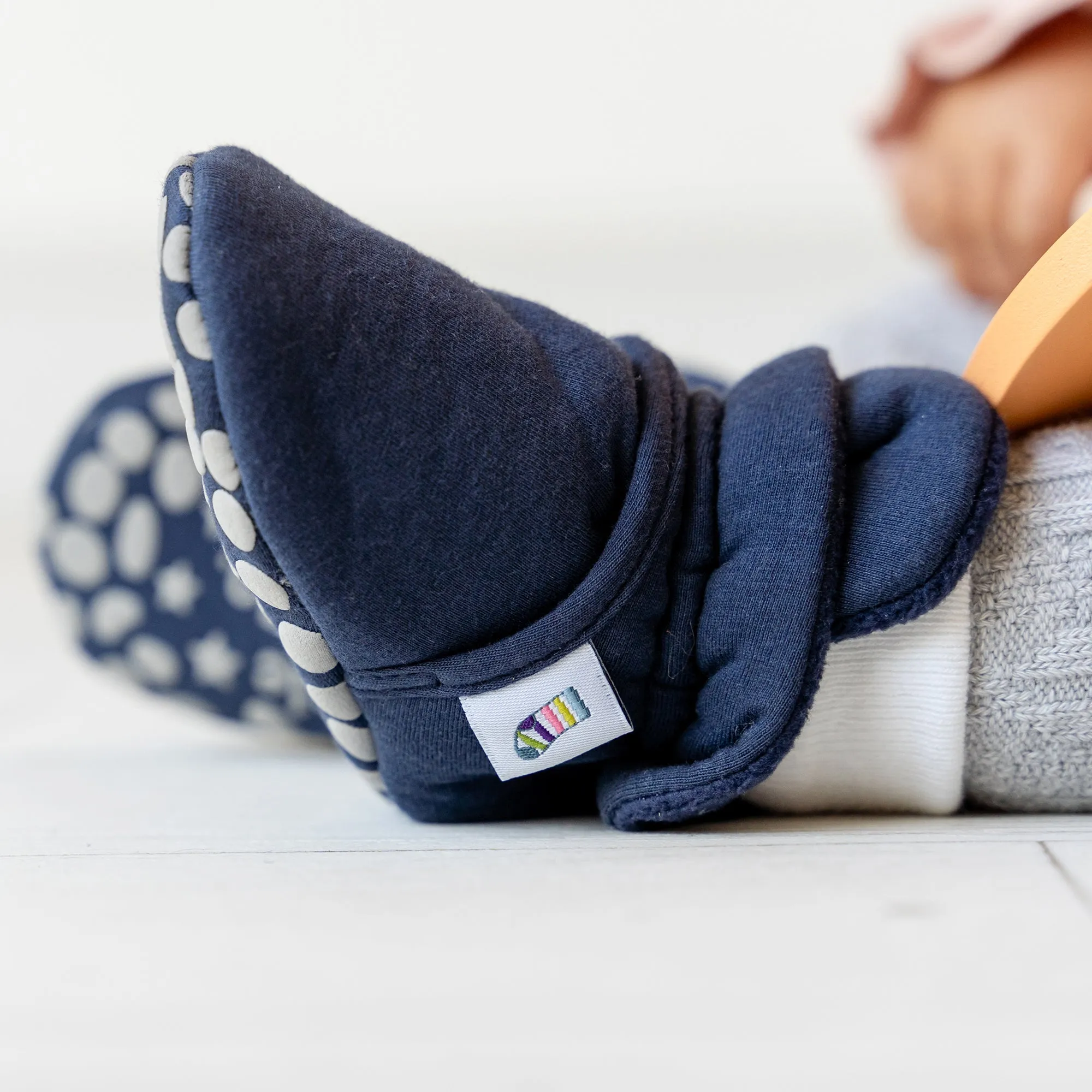 Non-Slip, Stay-on Bootie Bundle   Stay-on Socks   Cable Knit Leggings - Navy