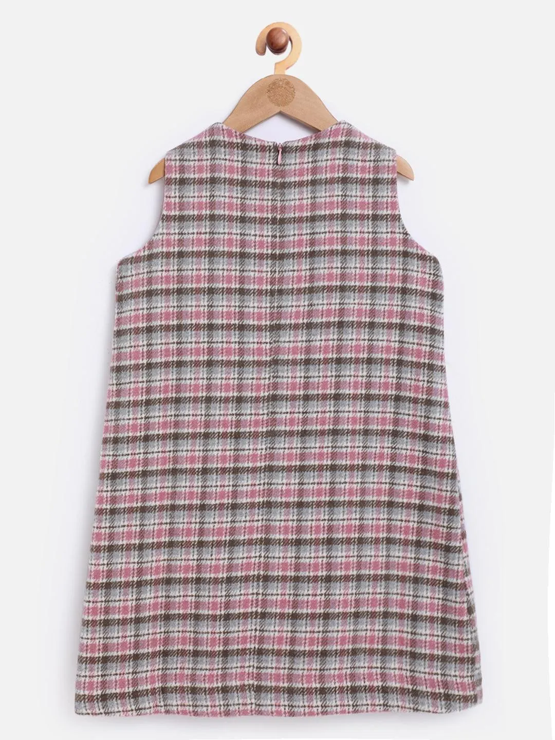 One Friday Pink Check Sleeveless Dress