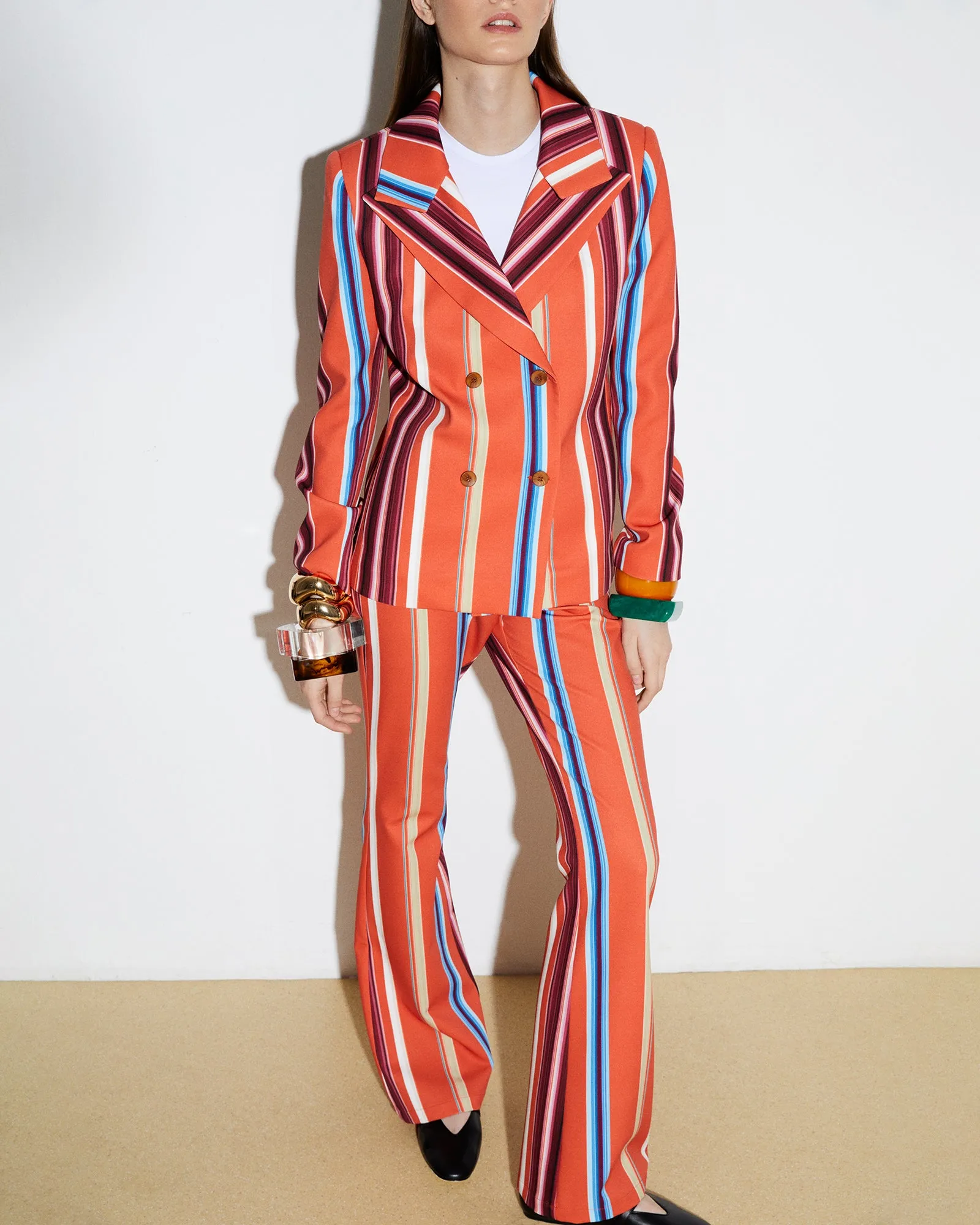 Orange Striped Blazer