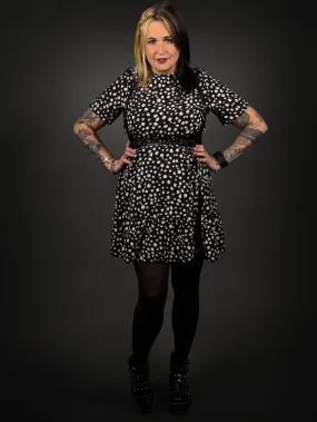 Outfit Set - Black & White Cheetah Print Dress & Shoulder Harness Belt