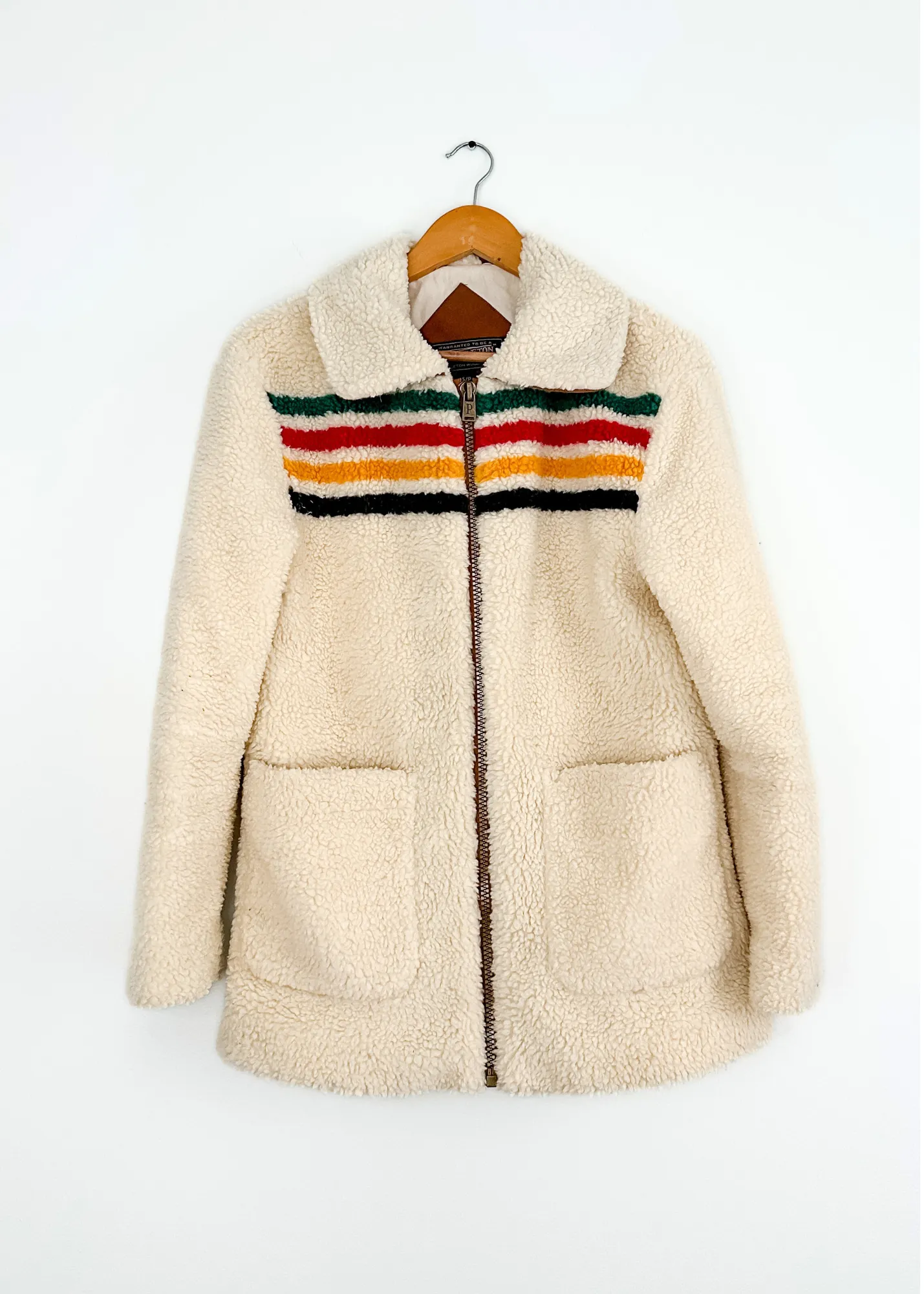 Pendleton Glacier Sunset Stripe Sherpa Fleece Coat (S)