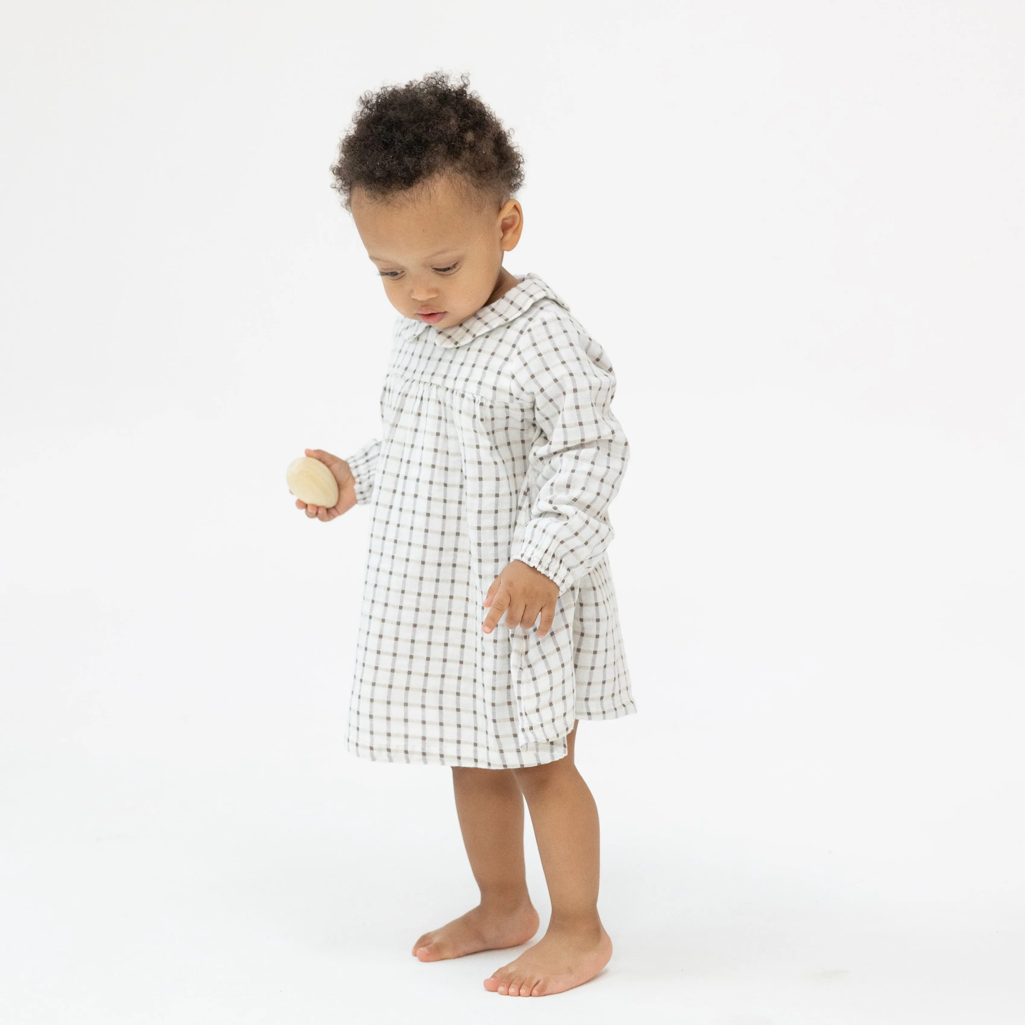 Peter Pan Collar Dress And Bloomer - Cozy Plaid