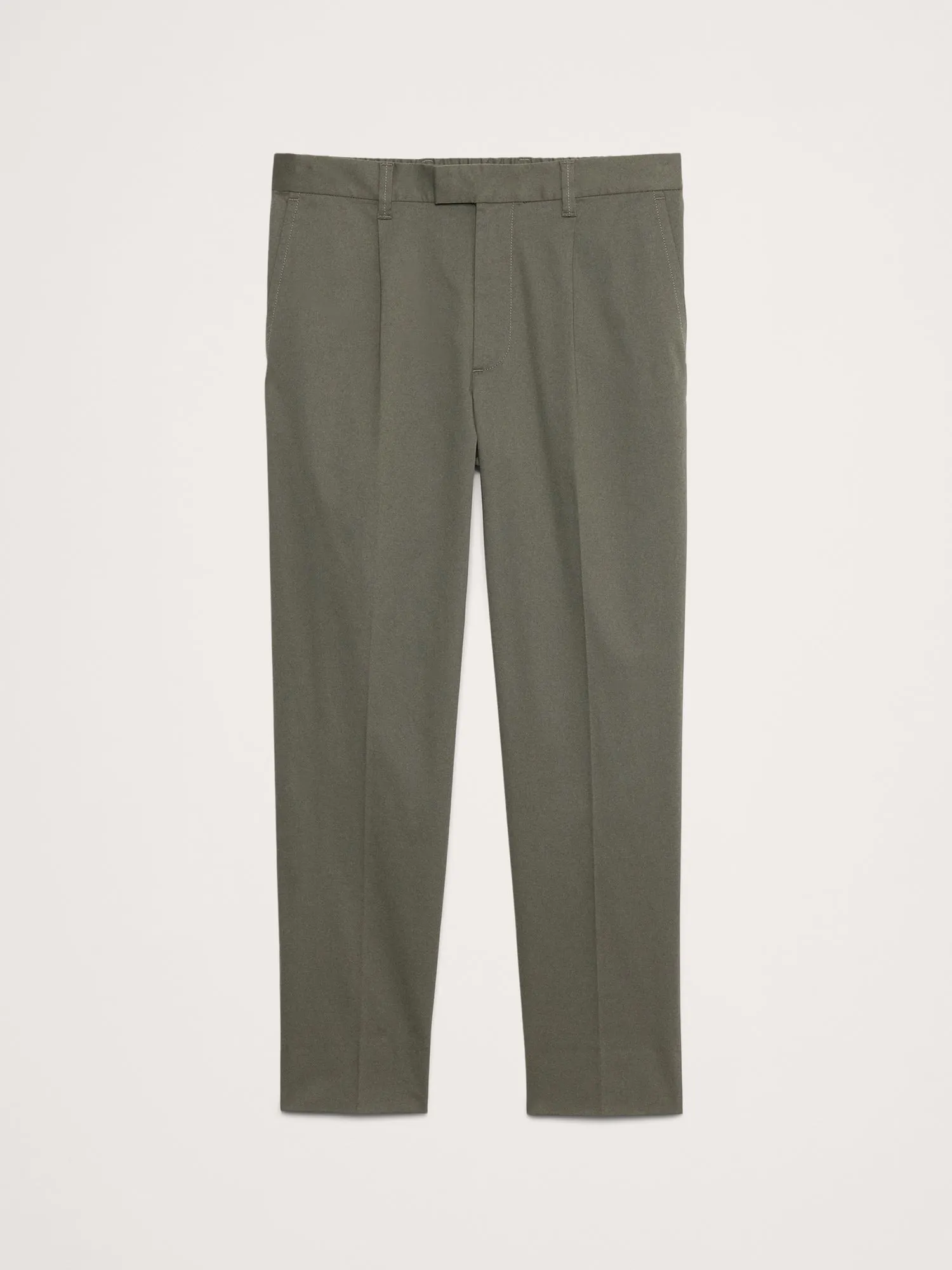 Pleated Cropped Italian-Stretch Chino
