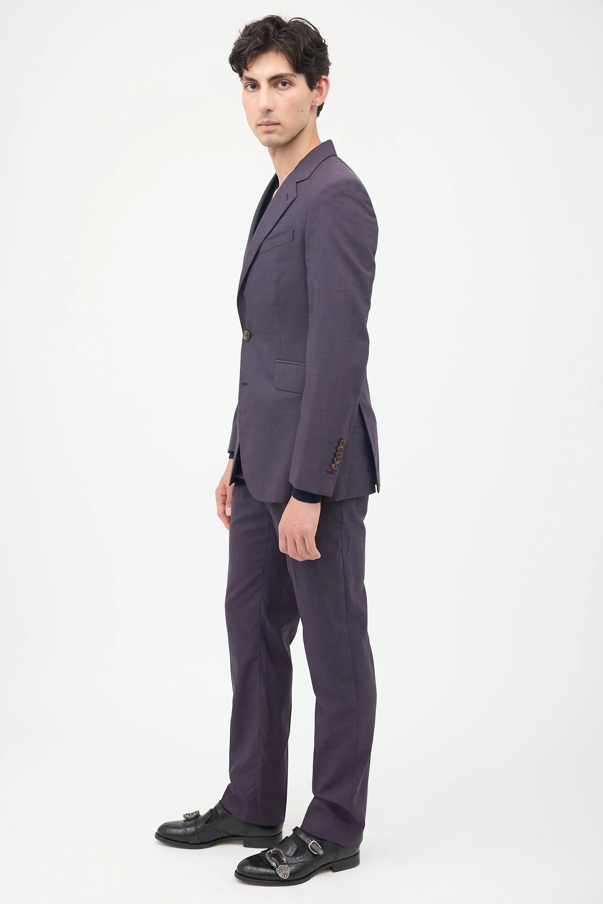 Purple Tailored Pant Suit