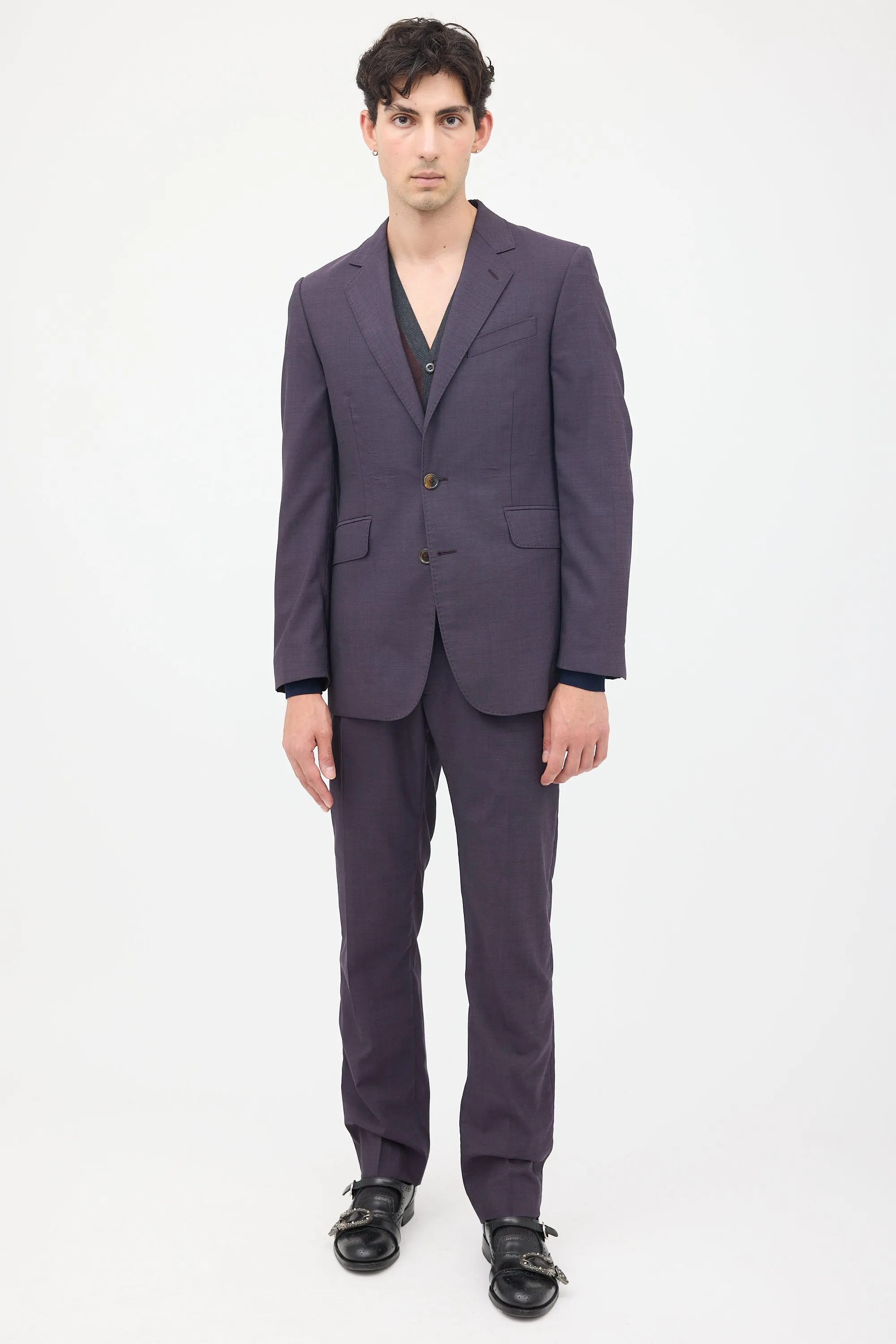 Purple Tailored Pant Suit