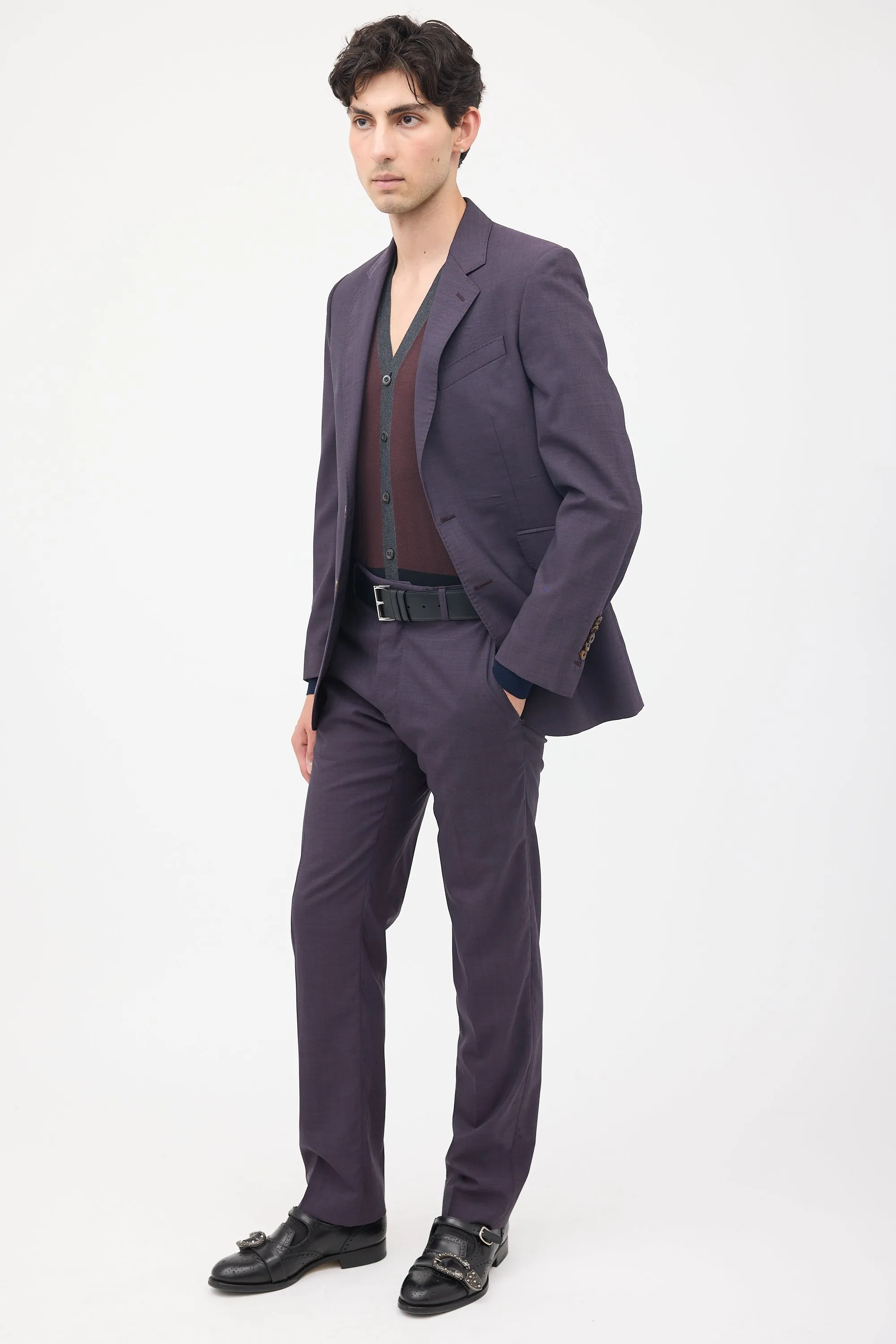 Purple Tailored Pant Suit