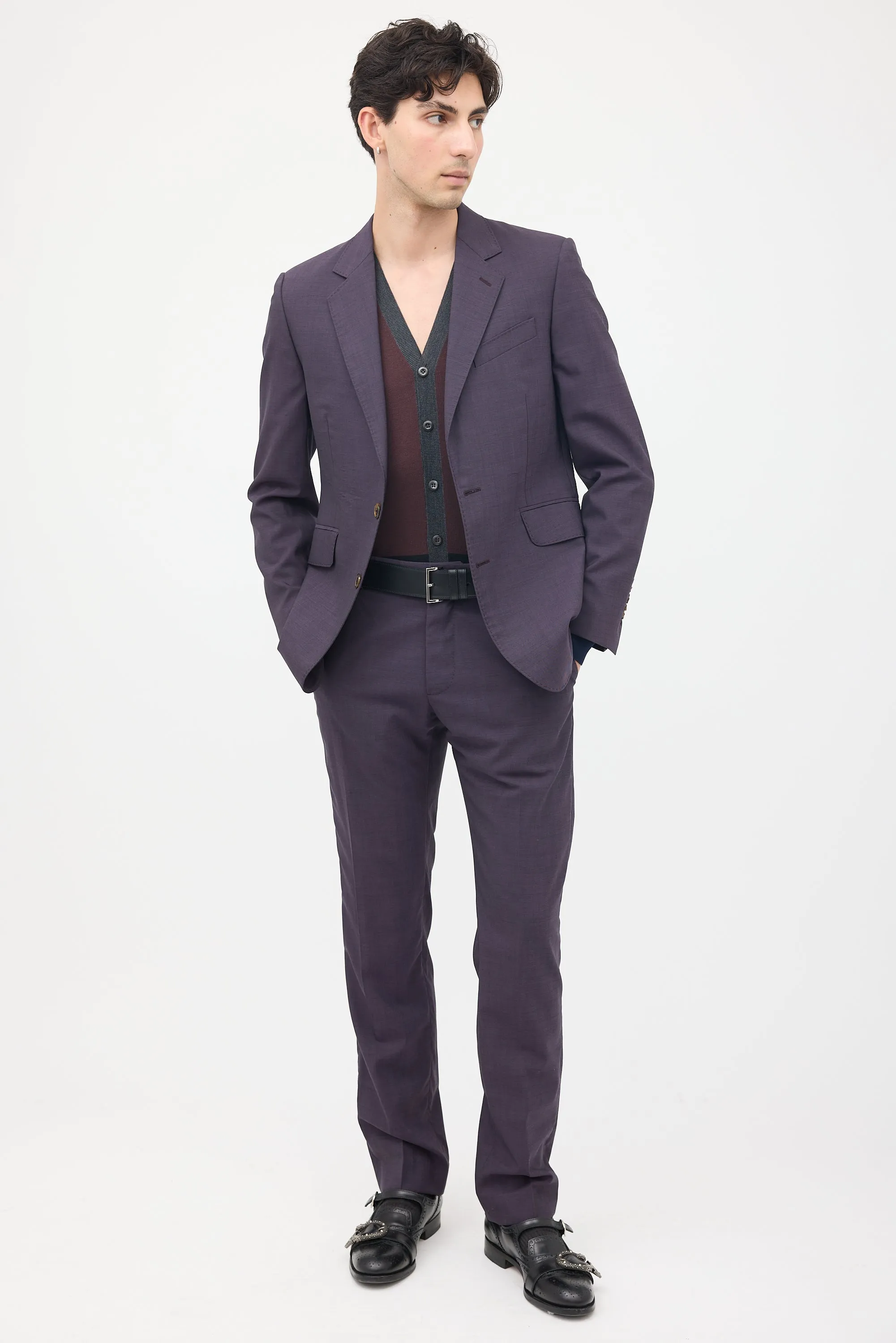 Purple Tailored Pant Suit
