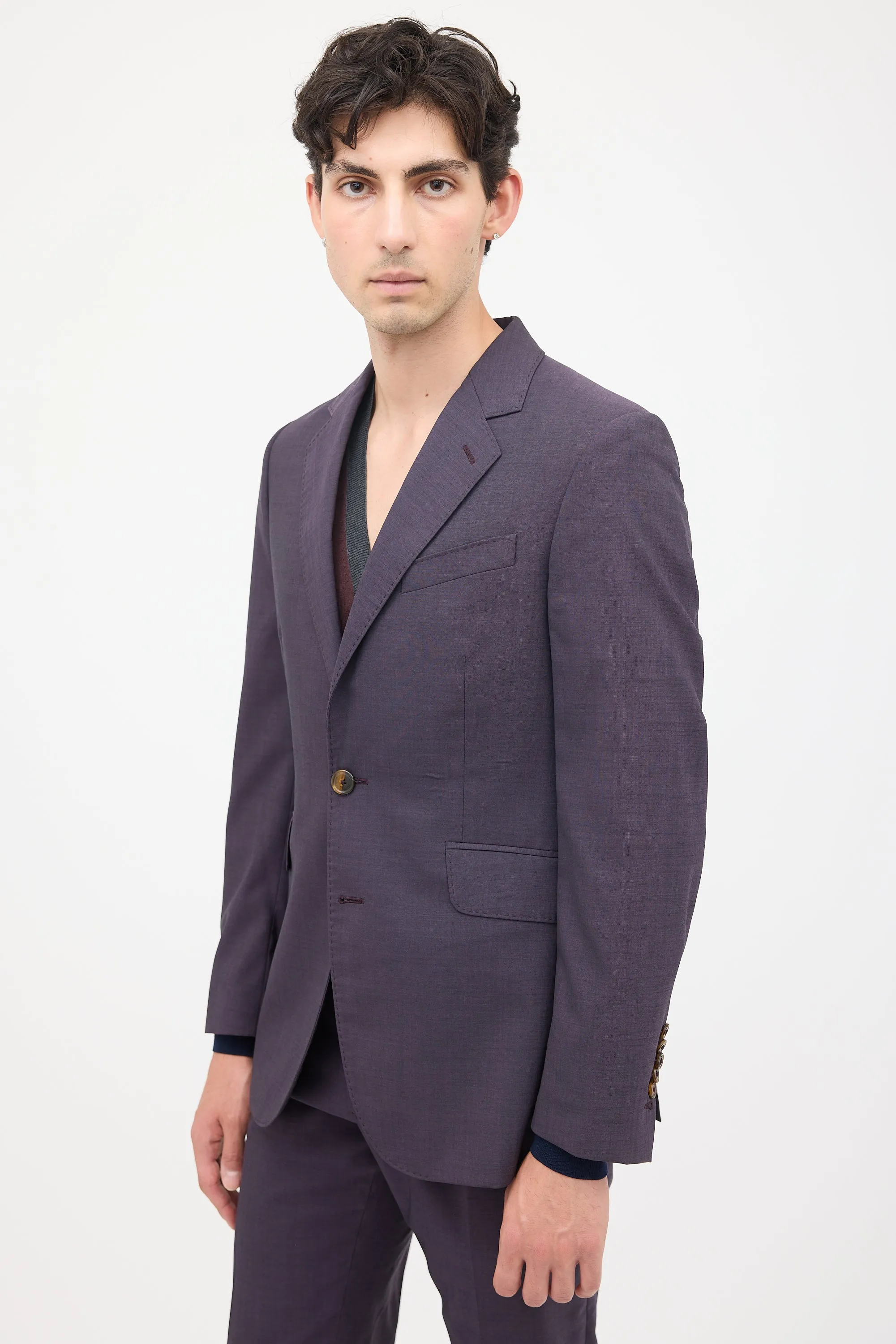Purple Tailored Pant Suit