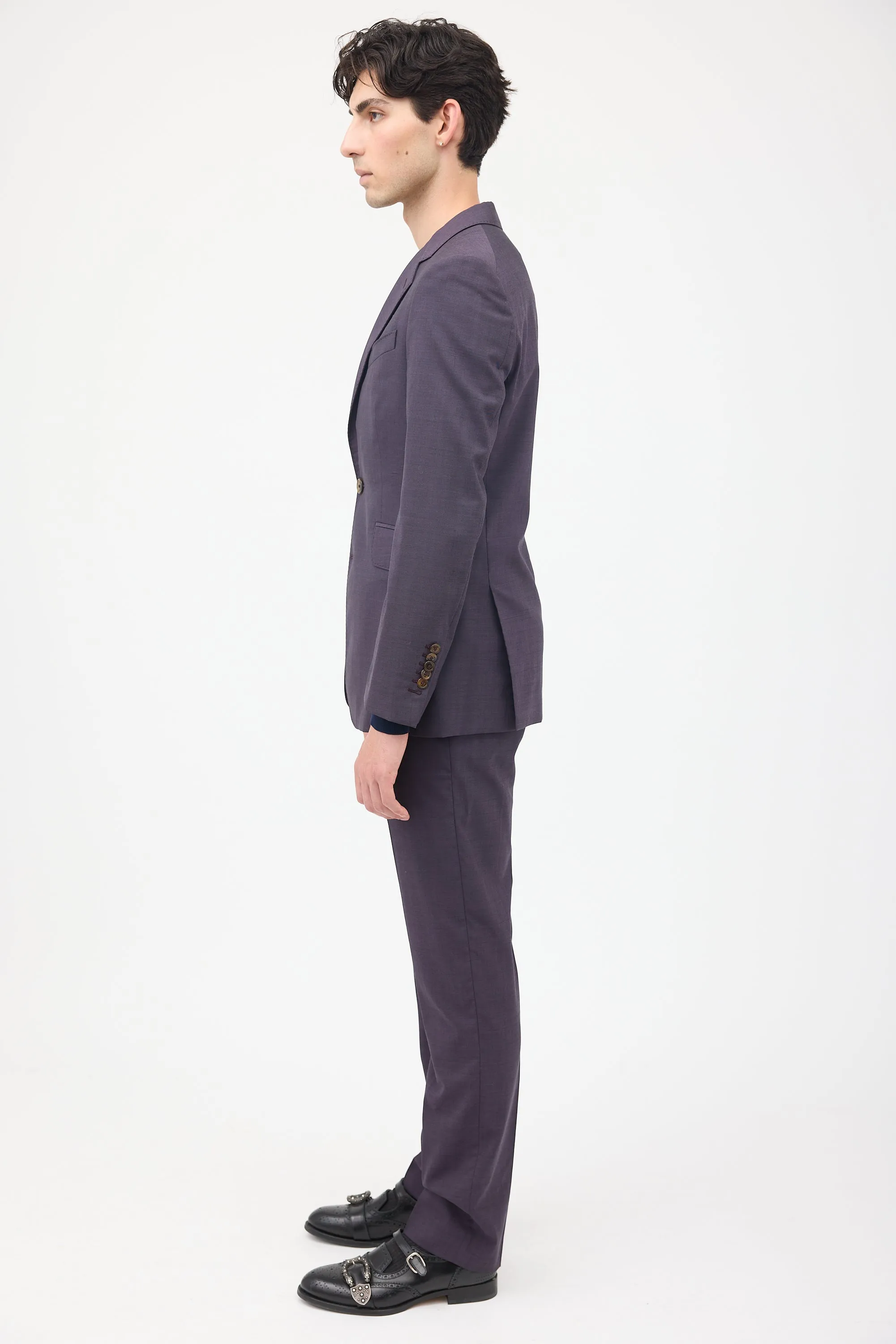 Purple Tailored Pant Suit