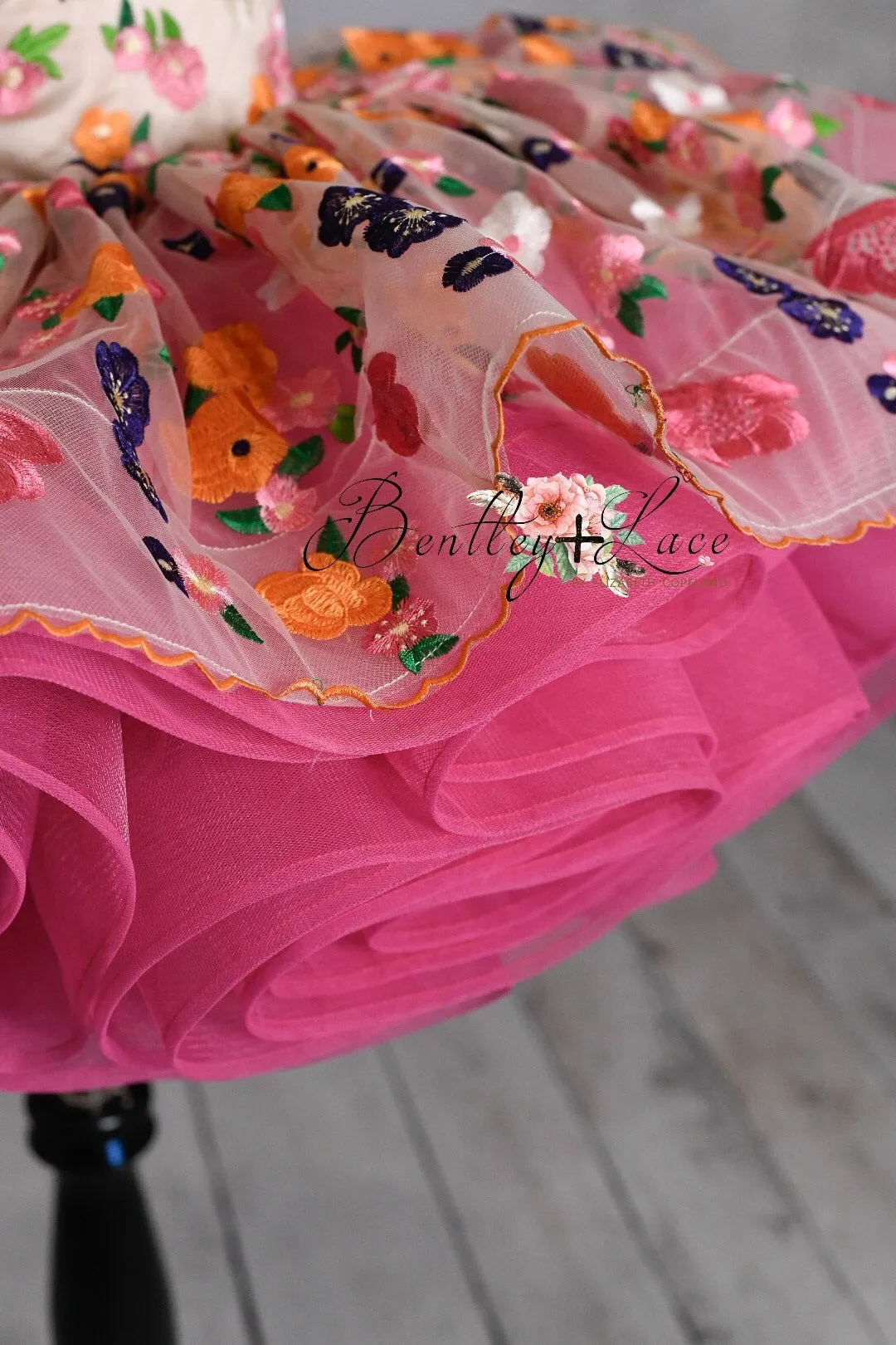 "Enchanted" -  Petal Length Dress Bold Pink Skirt ( 4 Year - Petite 5 Year)