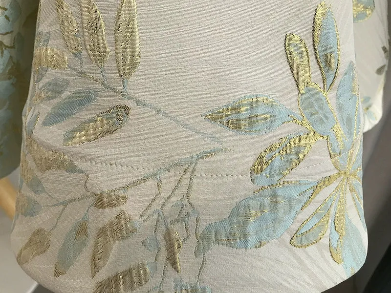 "Spring Flowers" Elegant Brocade Dress